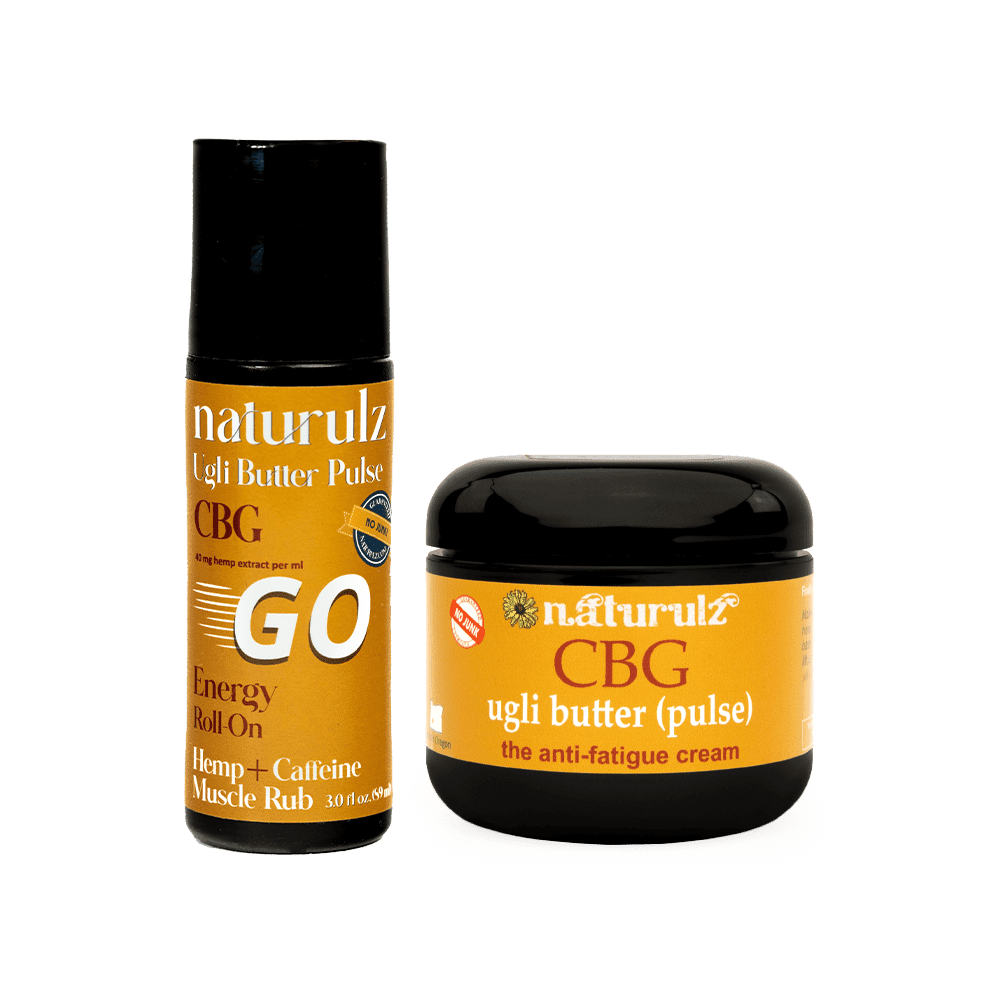 Ugli Butter Pulse Bundle pack. Fast-acting muscle recovery formulas for at home and on the go. Made with CBG-Rich HEMP extract