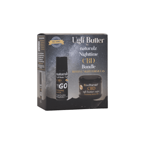 Ugli Butter Night Bundle Box Restful night formulas for at home and on the go nighttime massage lotion with soothing herbal extracts